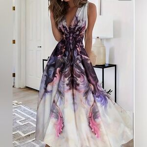 Sleeveless midi dress L (8-10)